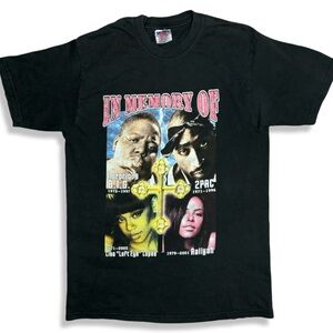 Rare Vintage 90s/Y2K Rap Memorial Biggie , Tupac , Lisa Left Eye , Aaliyah Tee